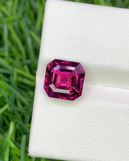 Natural Pink Tourmaline 2.67 Carat 8.1x8.1 MM Asscher Cut Faceted Gemstone