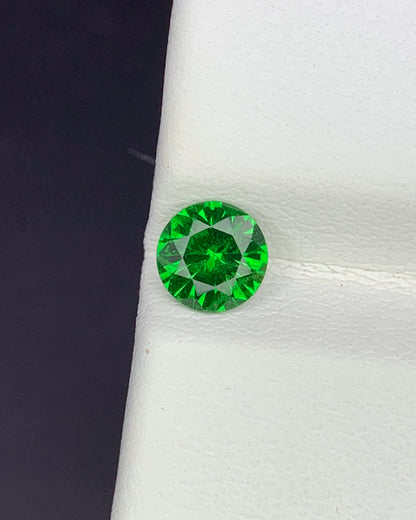 Natural Tsavorite Garnet 0.57 Carat 5.2x5.2 MM Round Shape Faceted Gemstone 