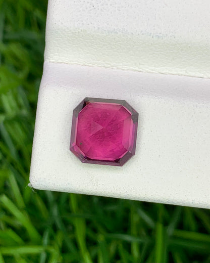 Natural Pink Tourmaline 2.67 Carat 8.1x8.1 MM Asscher Cut Faceted Gemstone
