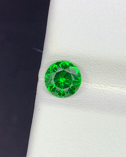 Natural Tsavorite Garnet 0.57 Carat 5.2x5.2 MM Round Shape Faceted Gemstone 
