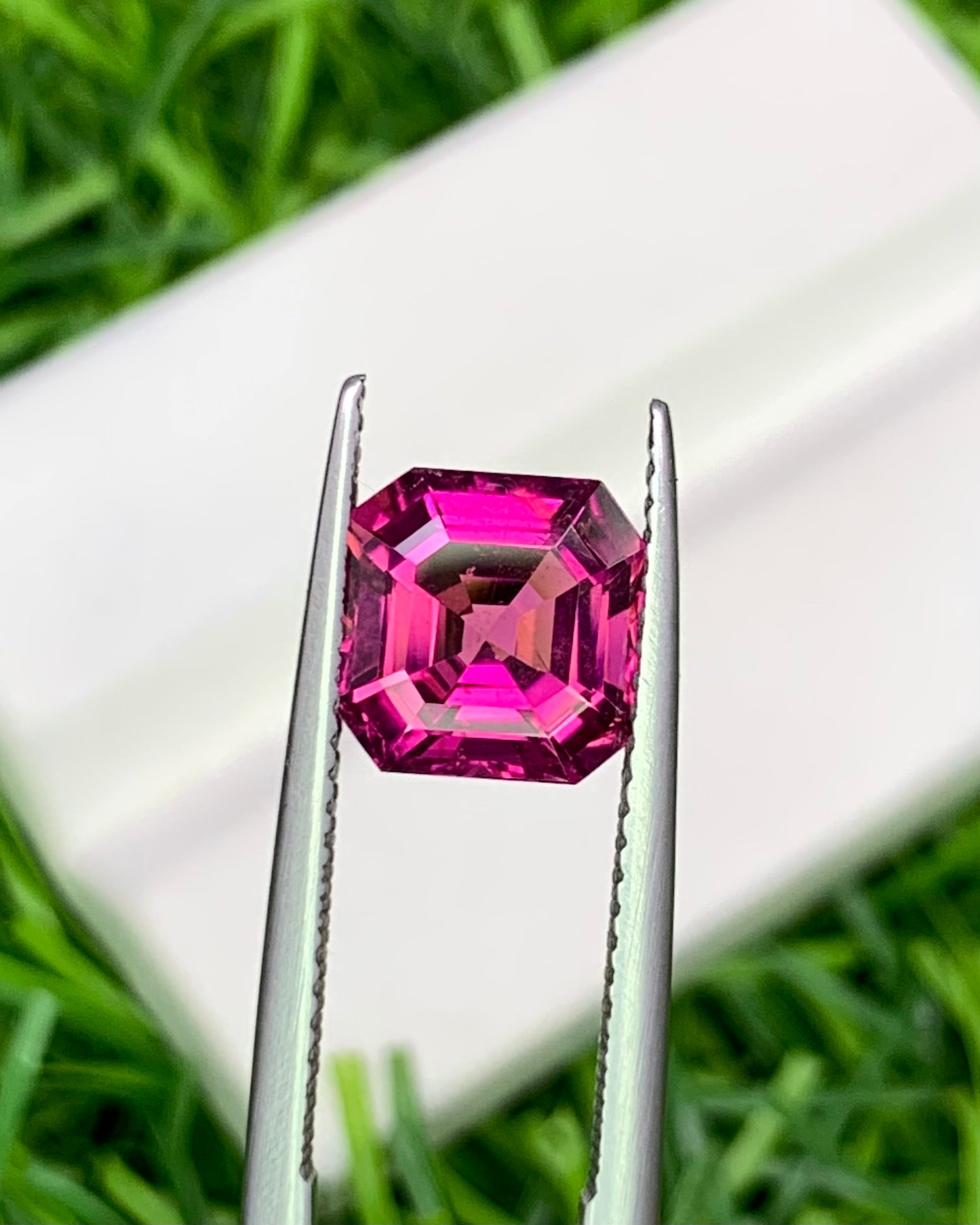 Natural Pink Tourmaline 2.67 Carat 8.1x8.1 MM Asscher Cut Faceted Gemstone
