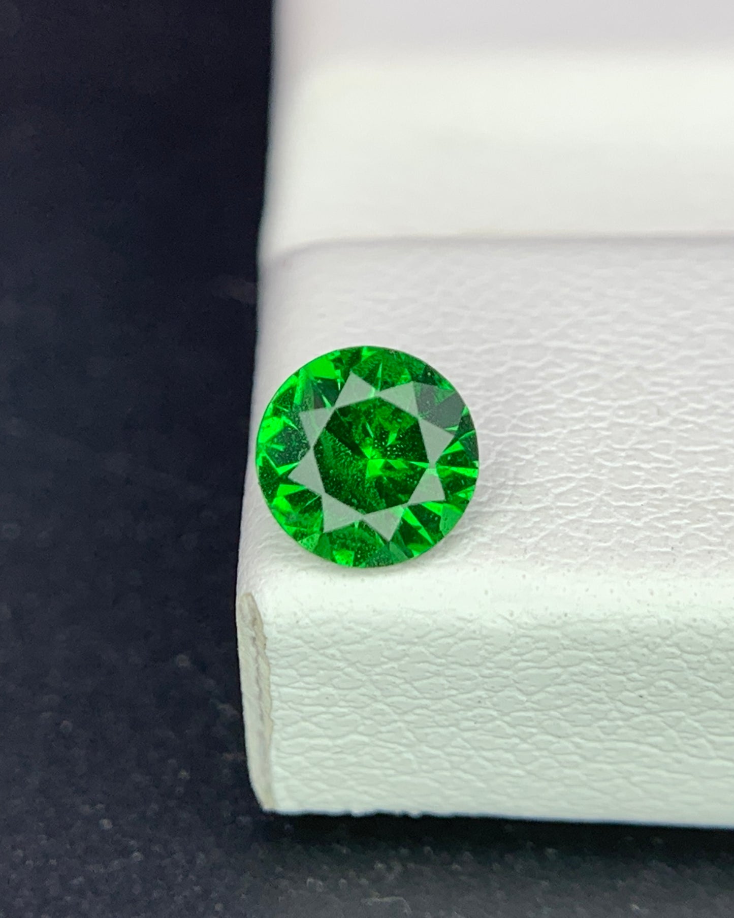 Natural Tsavorite Garnet 0.57 Carat 5.2x5.2 MM Round Shape Faceted Gemstone 