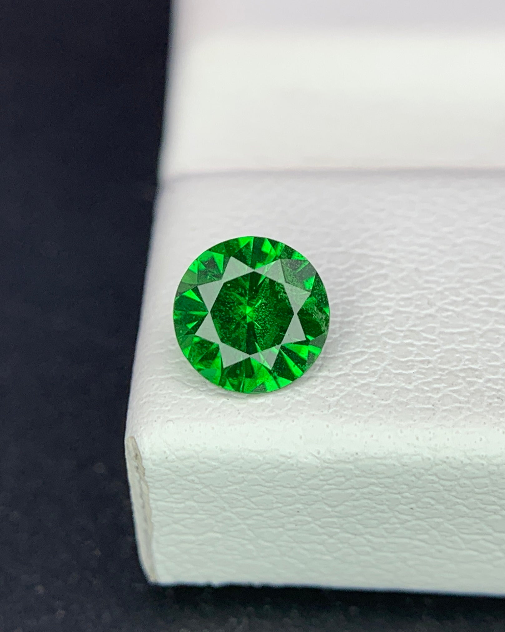 Natural Tsavorite Garnet 0.57 Carat 5.2x5.2 MM Round Shape Faceted Gemstone 