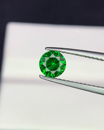 Natural Tsavorite Garnet 0.57 Carat 5.2x5.2 MM Round Shape Faceted Gemstone 