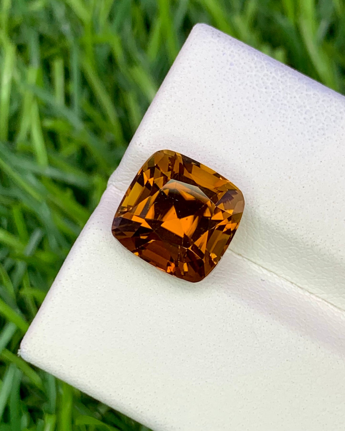 Natural Orange Tourmaline 5.13 Carat 9.9x9.7 MM Cushion Shape Faceted Gemstone