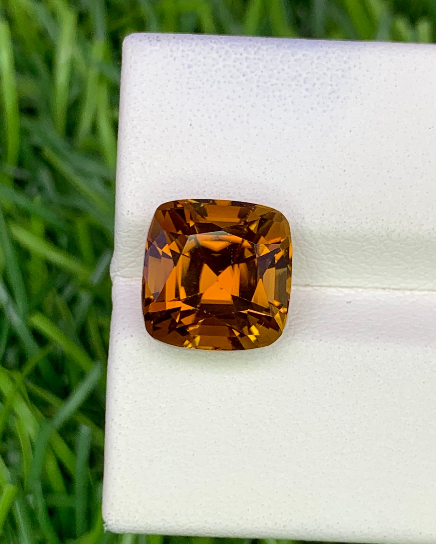 Natural Orange Tourmaline 5.13 Carat 9.9x9.7 MM Cushion Shape Faceted Gemstone