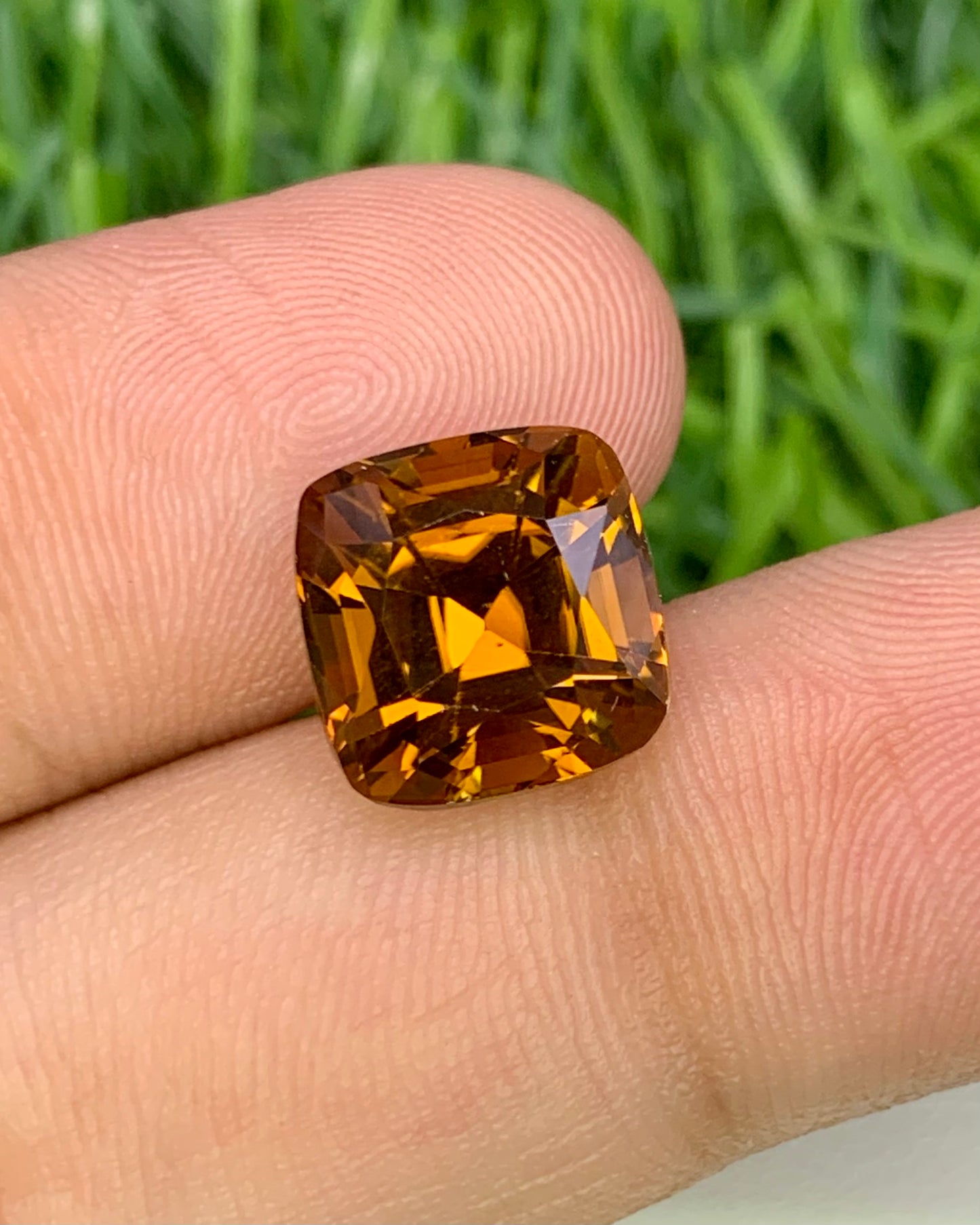 Natural Orange Tourmaline 5.13 Carat 9.9x9.7 MM Cushion Shape Faceted Gemstone