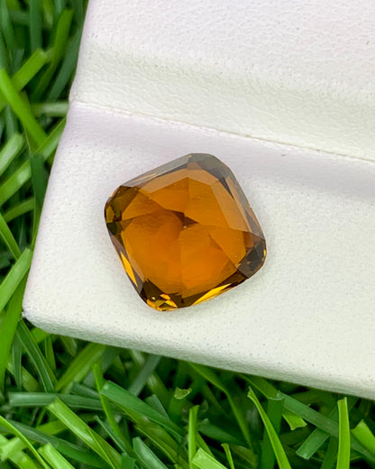 Natural Orange Tourmaline 5.13 Carat 9.9x9.7 MM Cushion Shape Faceted Gemstone