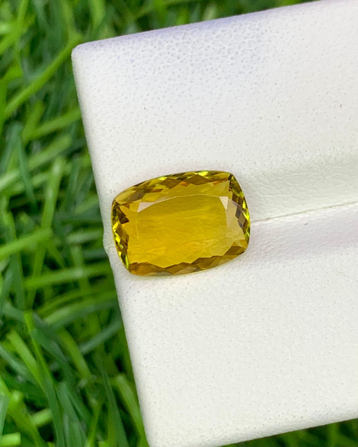 Natural Yellow Tourmaline 2.42 Carat 10.9x8 MM Cushion Shape Faceted Gemstone