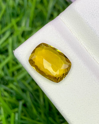 Natural Yellow Tourmaline 2.42 Carat 10.9x8 MM Cushion Shape Faceted Gemstone