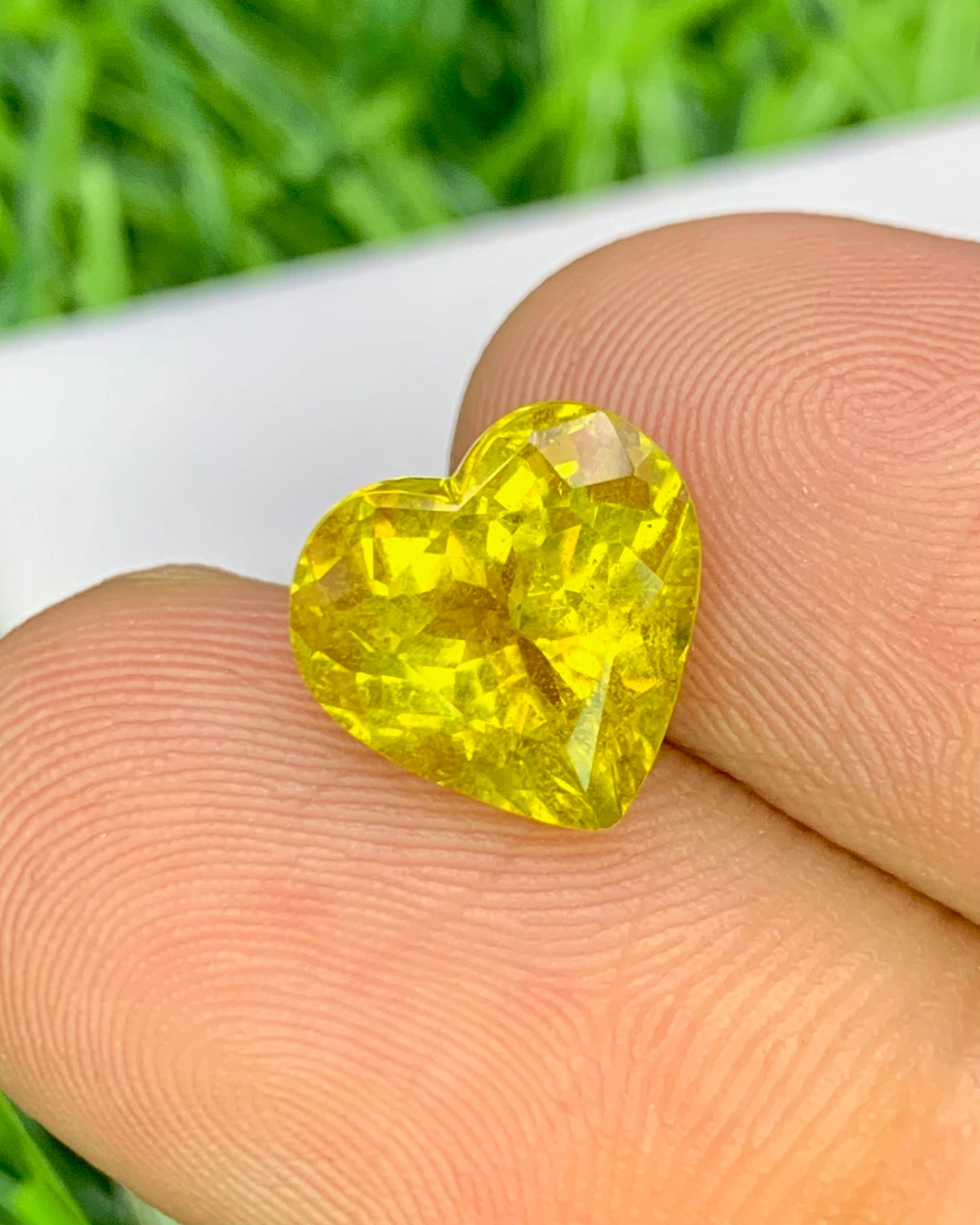 Natural Yellow Tourmaline 3.57 Carat 9.9x9.5 MM Heart Shape Faceted Gemstone