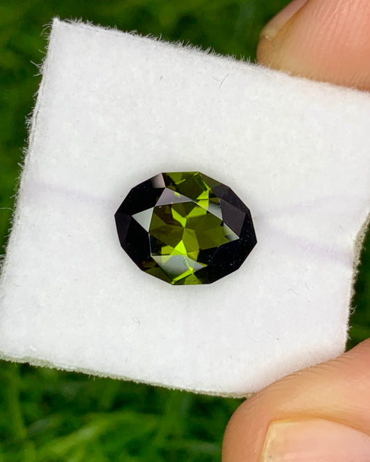 Natural Green Tourmaline 2.35 Carat 10.8x8.6 MM Fancy Shape Faceted Gemstone