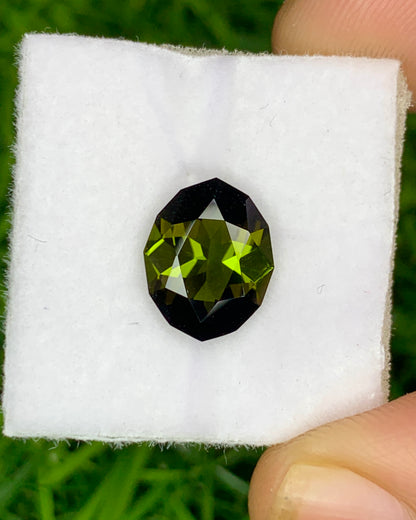 Natural Green Tourmaline 2.35 Carat 10.8x8.6 MM Fancy Shape Faceted Gemstone