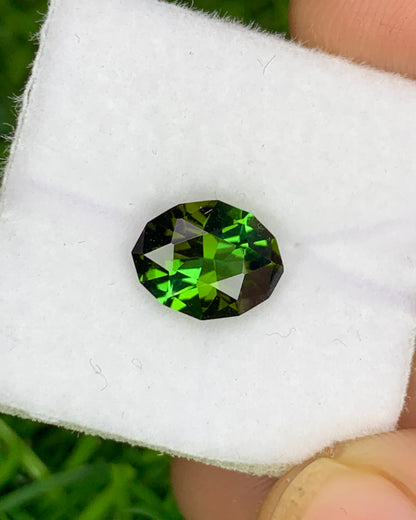 Natural Green Tourmaline 1.37 Carat 9x7 MM Fancy Shape Faceted Gemstone