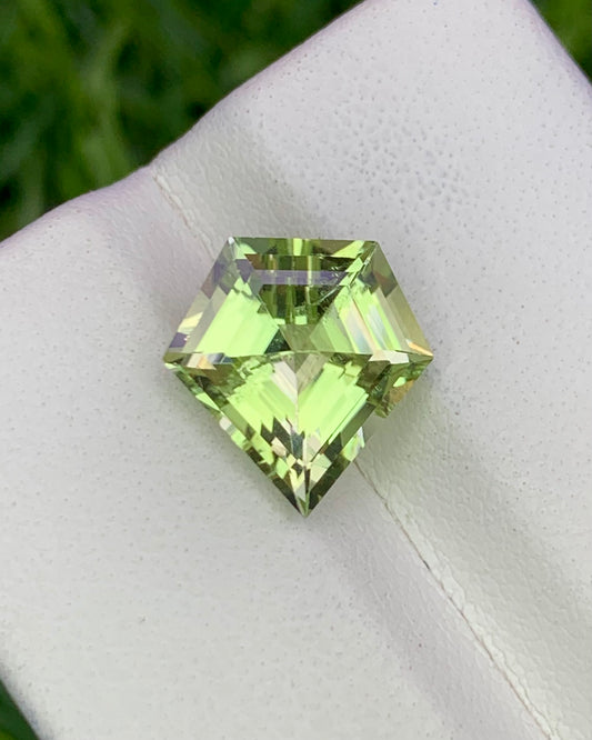 Natural Green Tourmaline 3.34 Carat 11x10.7 MM Fancy Shape Faceted Gemstone