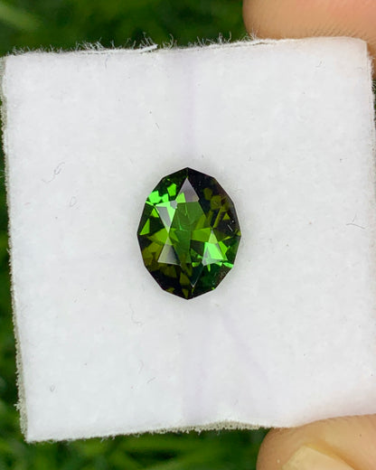 Natural Green Tourmaline 1.37 Carat 9x7 MM Fancy Shape Faceted Gemstone