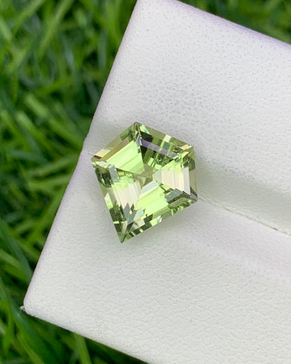 Natural Green Tourmaline 3.34 Carat 11x10.7 MM Fancy Shape Faceted Gemstone