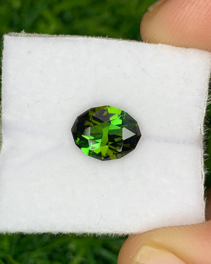 Natural Green Tourmaline 1.37 Carat 9x7 MM Fancy Shape Faceted Gemstone