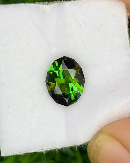 Natural Green Tourmaline 1.37 Carat 9x7 MM Fancy Shape Faceted Gemstone