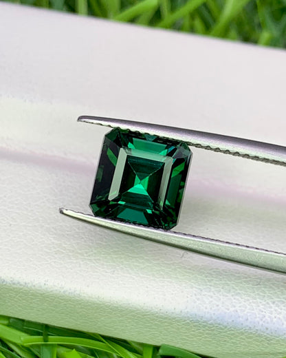 Natural Indicolite Tourmaline 3.44 Carat 8.4x8.1 MM Octagon Shape Faceted Gemstone