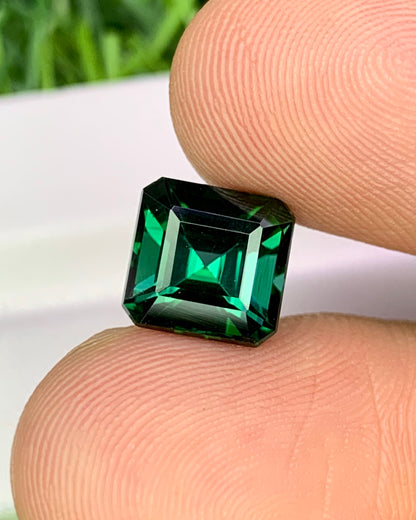 Natural Indicolite Tourmaline 3.44 Carat 8.4x8.1 MM Octagon Shape Faceted Gemstone