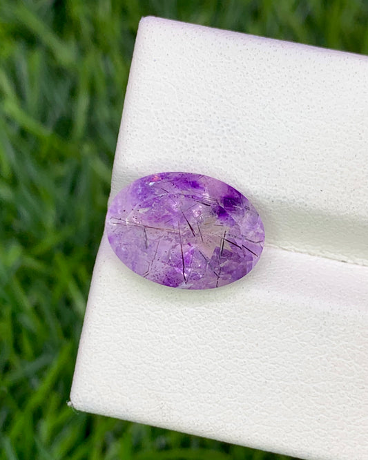 Natural Super Seven 4.44 Carat 13x9.5 MM Oval Shape Faceted Gemstone with 7 Crystals Healing Stone Seven Chakra Melody Stone