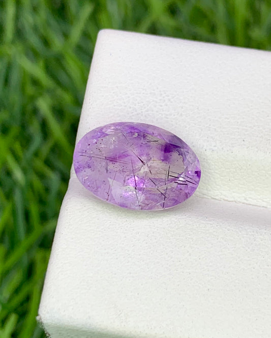 Natural Super Seven 4.44 Carat 13x9.5 MM Oval Shape Faceted Gemstone with 7 Crystals Healing Stone Seven Chakra Melody Stone