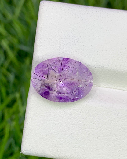 Natural Super Seven 4.44 Carat 13x9.5 MM Oval Shape Faceted Gemstone with 7 Crystals Healing Stone Seven Chakra Melody Stone