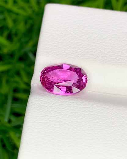 Natural Pink Sapphire 1.90 Carat 8.4x6.2 MM Oval Shape Faceted Gemstone