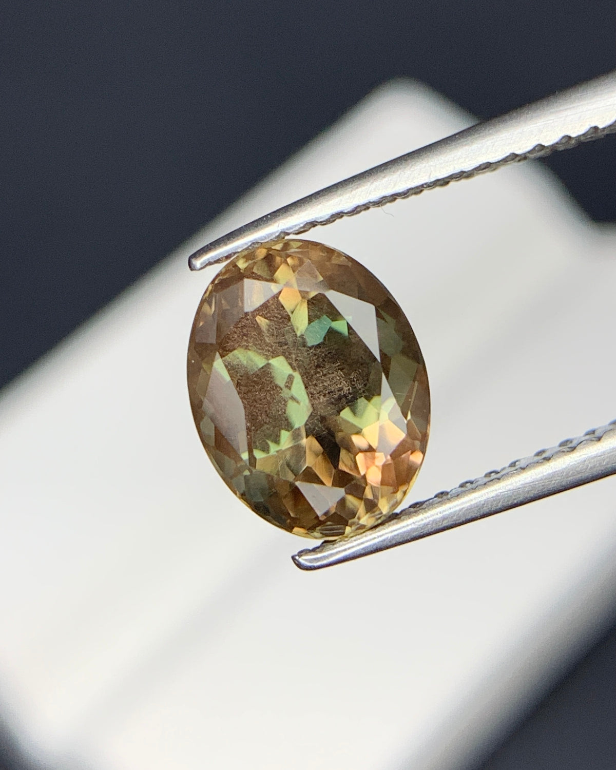 Natural Bi Color Oregon Sunstone 1.91 Carat 9x7 MM Oval Shape Faceted Gemstone