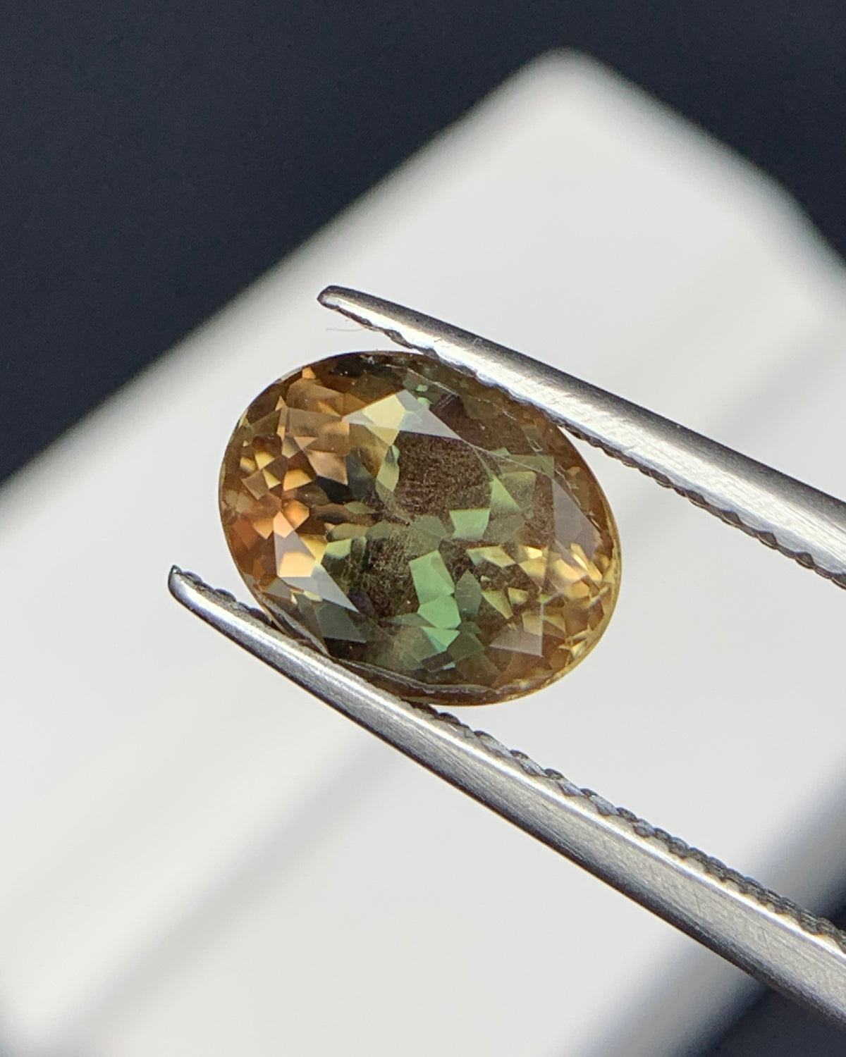 Natural Bi Color Oregon Sunstone 1.91 Carat 9x7 MM Oval Shape Faceted Gemstone