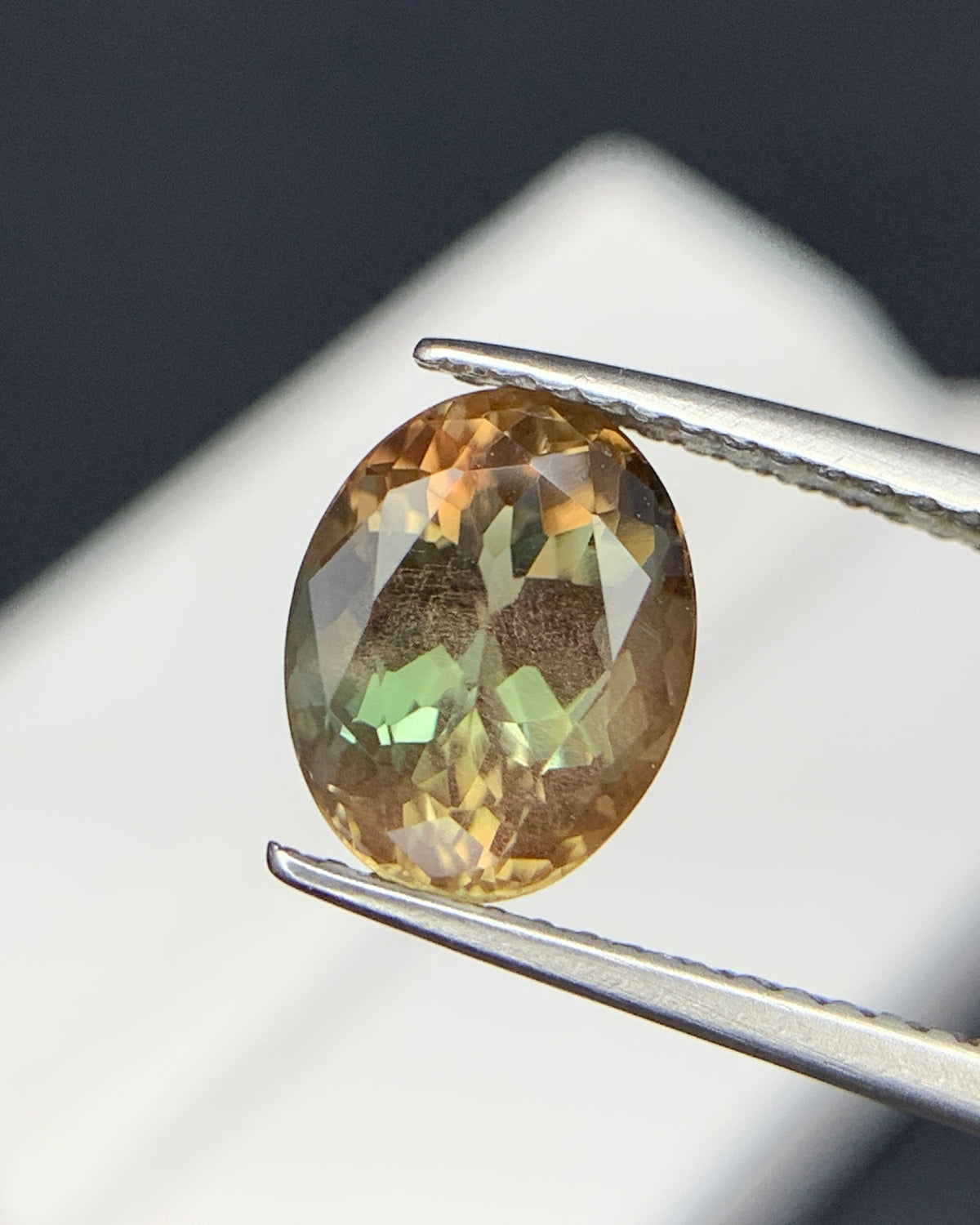 Natural Bi Color Oregon Sunstone 1.91 Carat 9x7 MM Oval Shape Faceted Gemstone