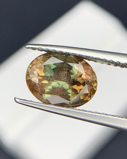 Natural Bi Color Oregon Sunstone 1.91 Carat 9x7 MM Oval Shape Faceted Gemstone