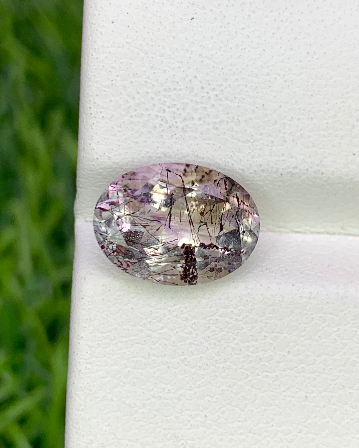 Natural Super Seven 2.72 Carat 11x8.1 MM Oval Shape Faceted Gemstone with 7 Crystals Healing Stone Seven Chakra Melody Stone