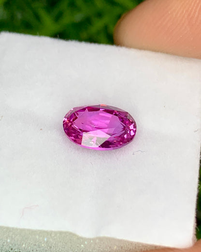 Natural Pink Sapphire 1.90 Carat 8.4x6.2 MM Oval Shape Faceted Gemstone