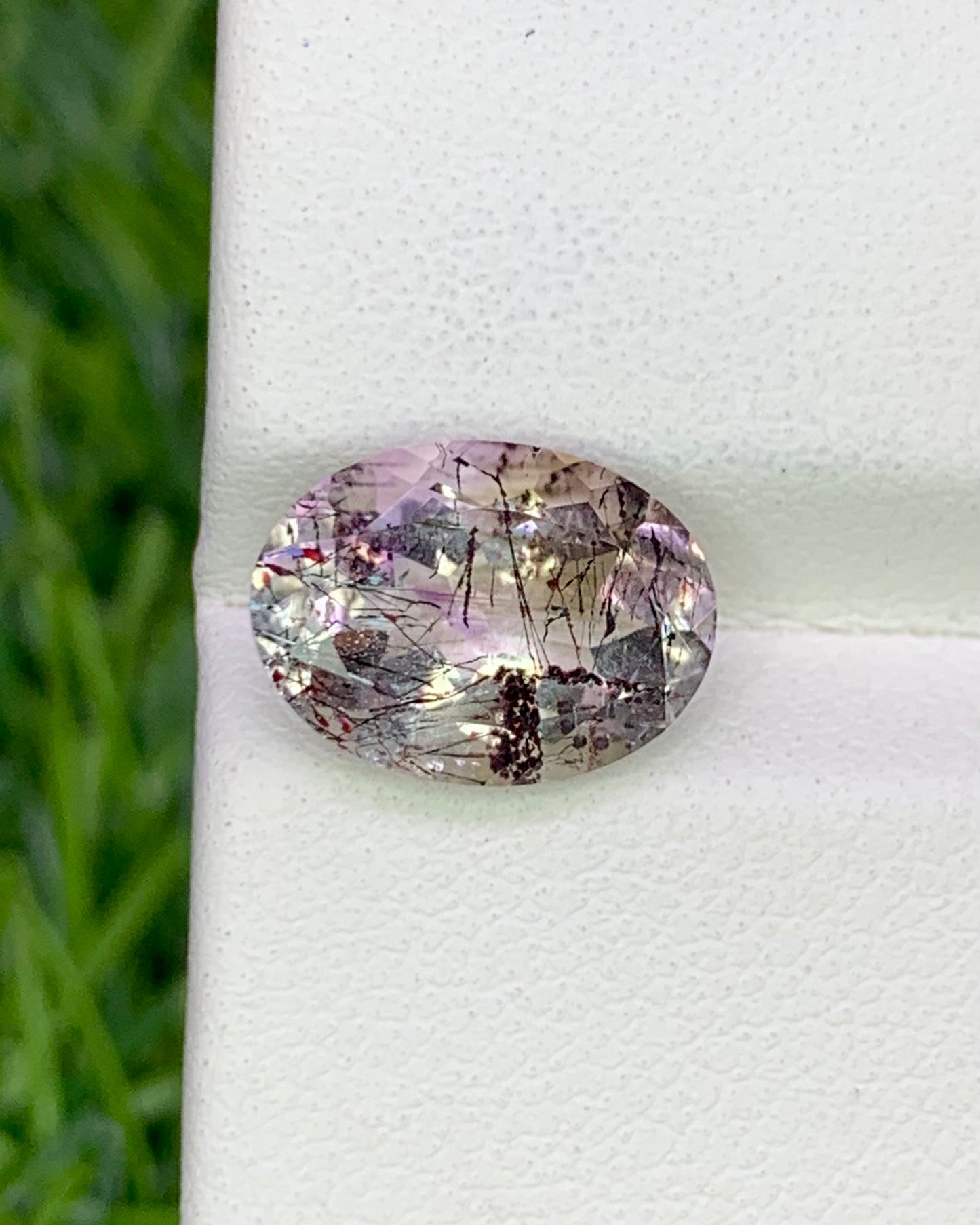 Natural Super Seven 2.72 Carat 11x8.1 MM Oval Shape Faceted Gemstone with 7 Crystals Healing Stone Seven Chakra Melody Stone