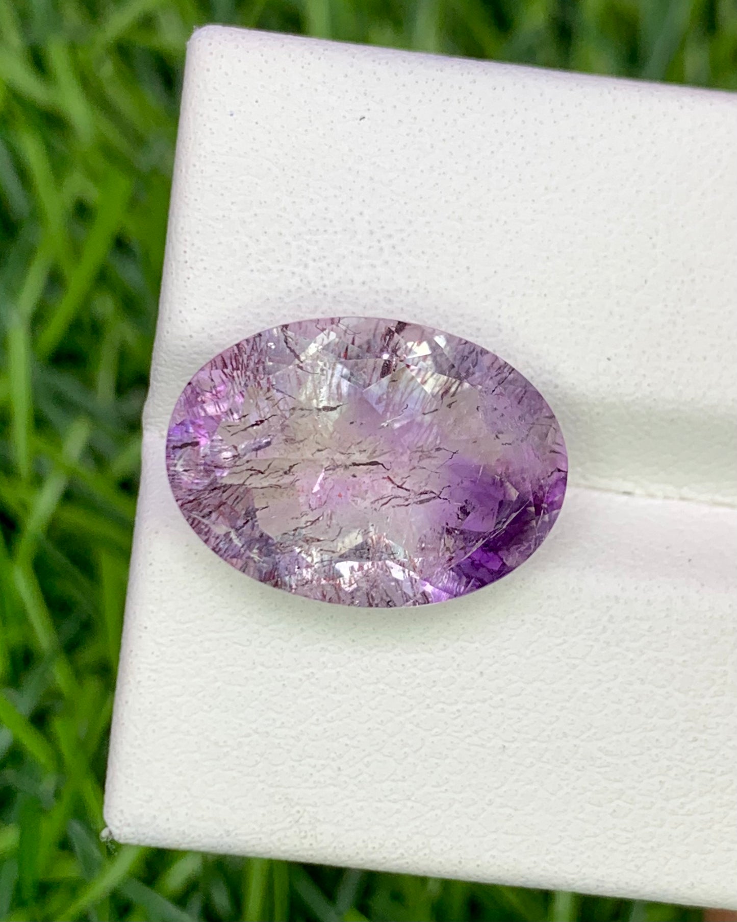 Natural Super Seven 7.34 Carat 16x11.5 MM Oval Shape Faceted Gemstone with 7 Crystals Healing Stone Seven Chakra Melody Stone