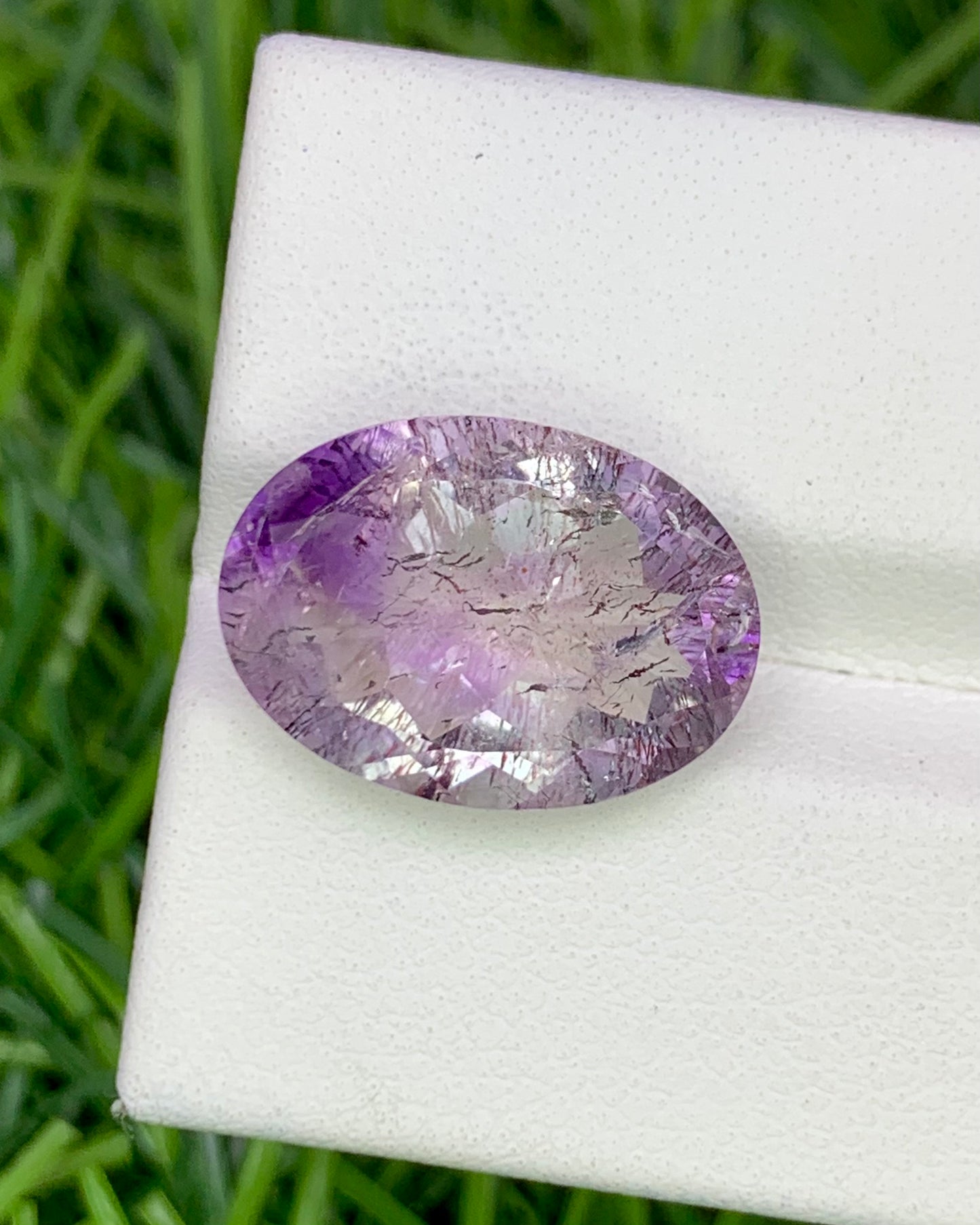 Natural Super Seven 7.34 Carat 16x11.5 MM Oval Shape Faceted Gemstone with 7 Crystals Healing Stone Seven Chakra Melody Stone