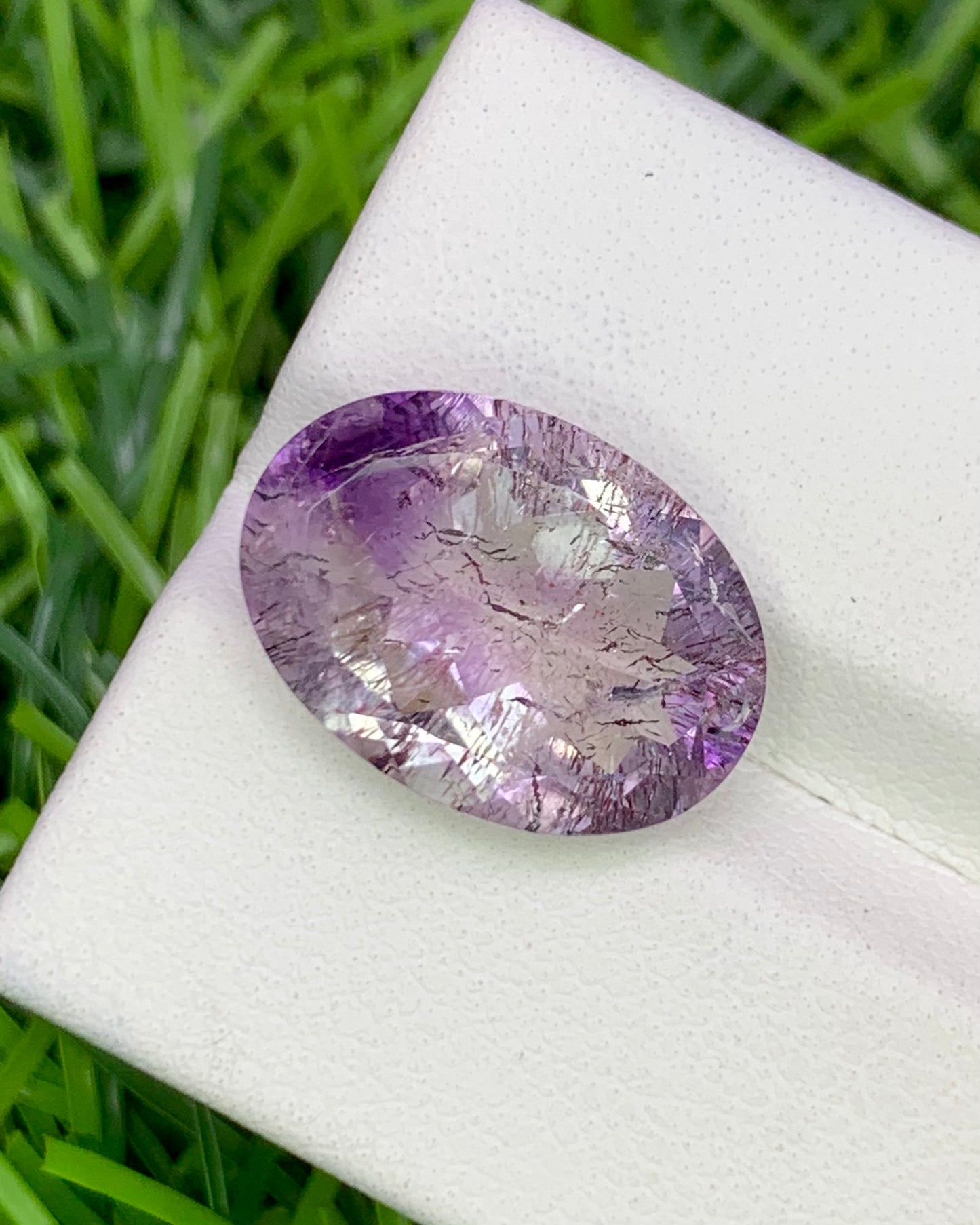 Natural Super Seven 7.34 Carat 16x11.5 MM Oval Shape Faceted Gemstone with 7 Crystals Healing Stone Seven Chakra Melody Stone