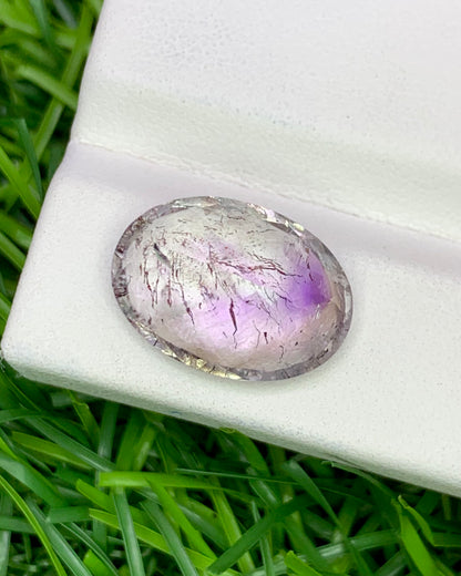 Natural Super Seven 7.34 Carat 16x11.5 MM Oval Shape Faceted Gemstone with 7 Crystals Healing Stone Seven Chakra Melody Stone