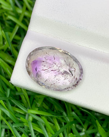 Natural Super Seven 7.34 Carat 16x11.5 MM Oval Shape Faceted Gemstone with 7 Crystals Healing Stone Seven Chakra Melody Stone