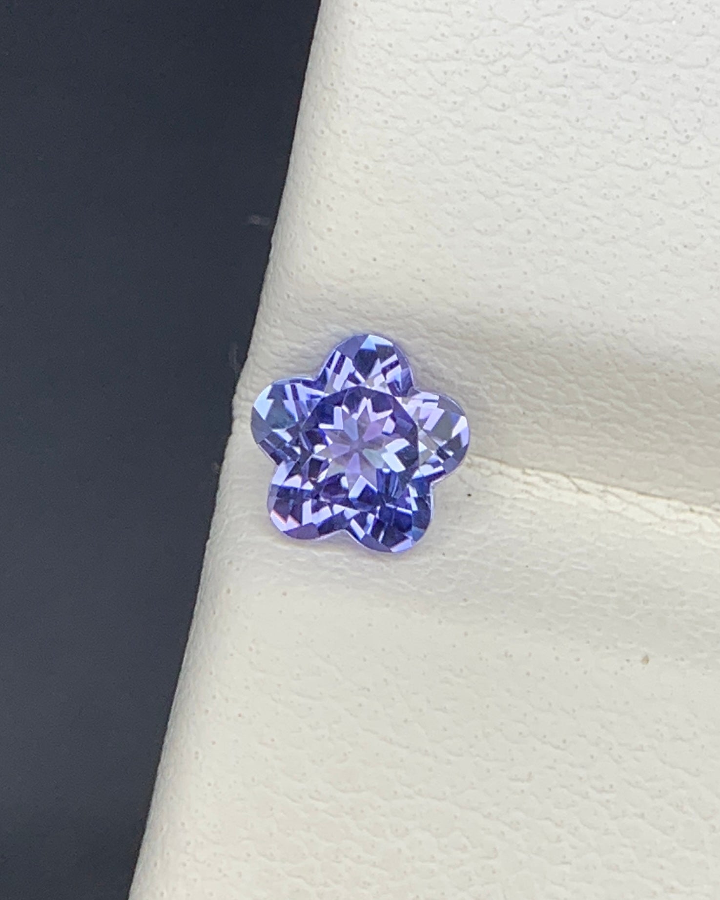 Natural Blue Tanzanite 0.58 Carat 5.3x5.3x3.1 MM Flower Cut Faceted Gemstone