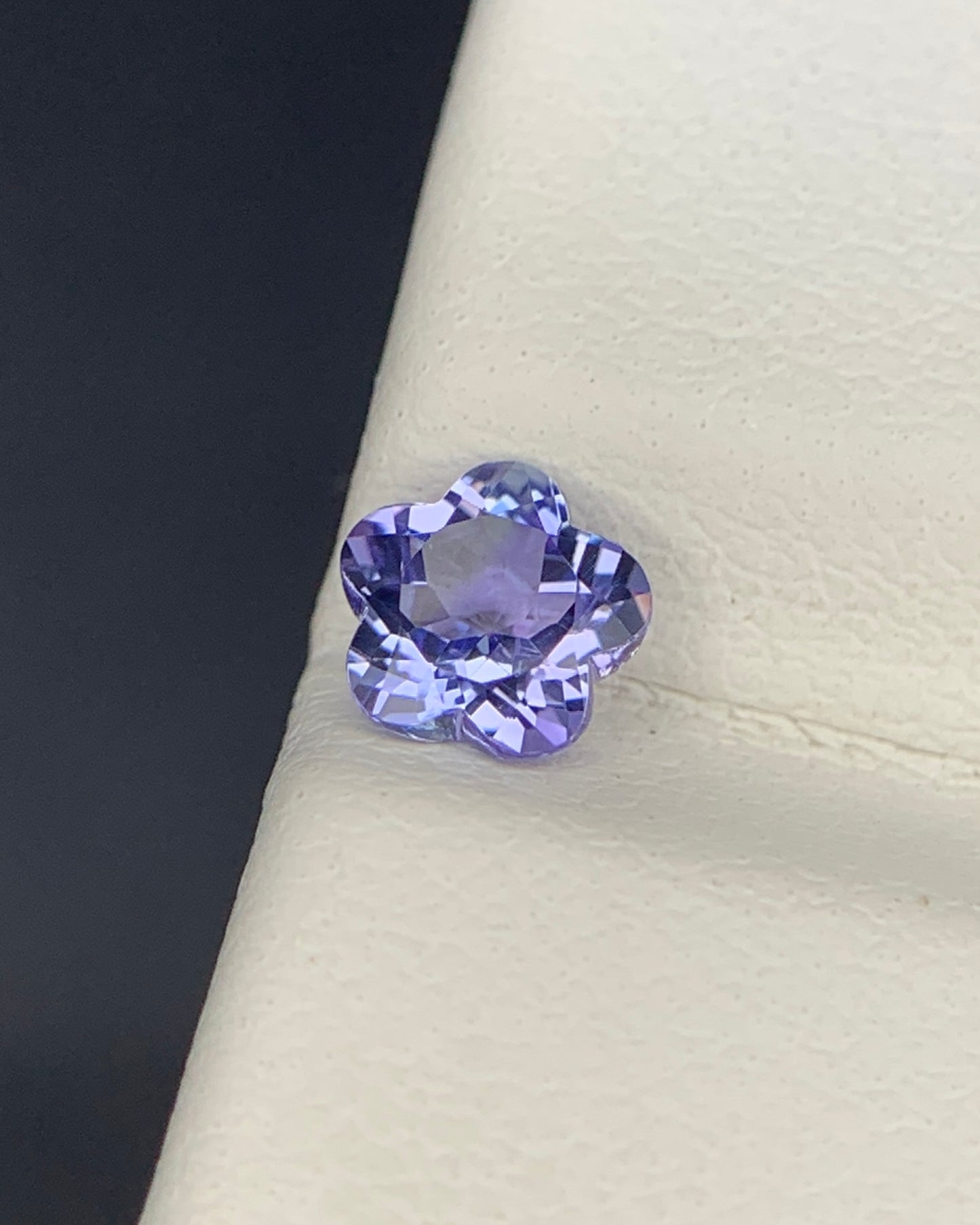 Natural Blue Tanzanite 0.58 Carat 5.3x5.3x3.1 MM Flower Cut  Faceted Gemstone