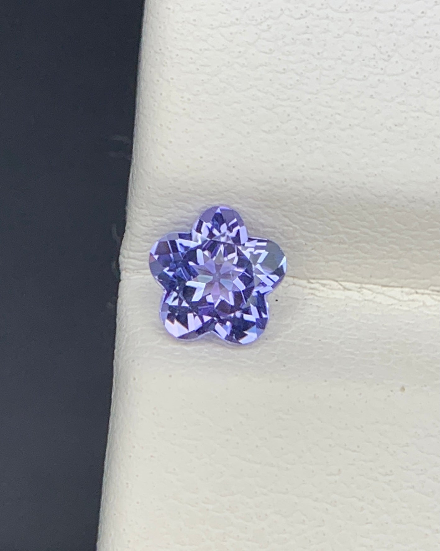 Natural Blue Tanzanite 0.58 Carat 5.3x5.3x3.1 MM Flower Cut  Faceted Gemstone