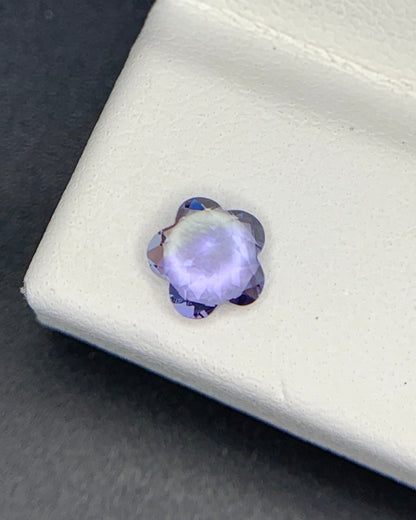 Natural Blue Tanzanite 0.58 Carat 5.3x5.3x3.1 MM Flower Cut  Faceted Gemstone