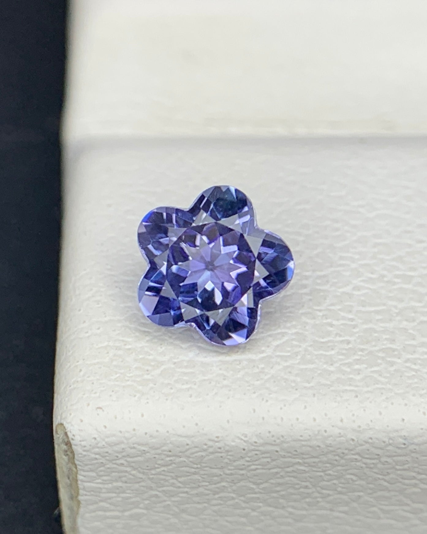 Natural Blue Tanzanite 0.58 Carat 5.3x5.3x3.1 MM Flower Cut Faceted Gemstone