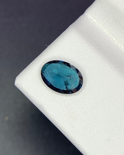 Natural Blue Tourmaline 0.65 Carat 7x5 MM Oval Shape Faceted Gemstone