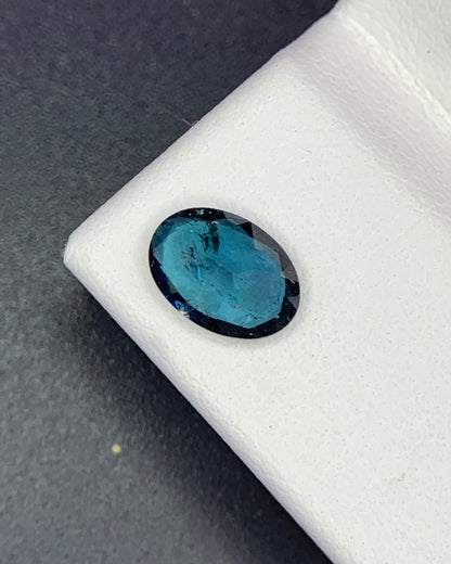 Natural Blue Tourmaline 0.65 Carat 7x5 MM Oval Shape Faceted Gemstone