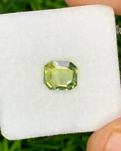 Natural Bi Color Parti Sapphire 0.94 Carat 6.4x5.5 MM Octagon Shape Faceted Gemstone