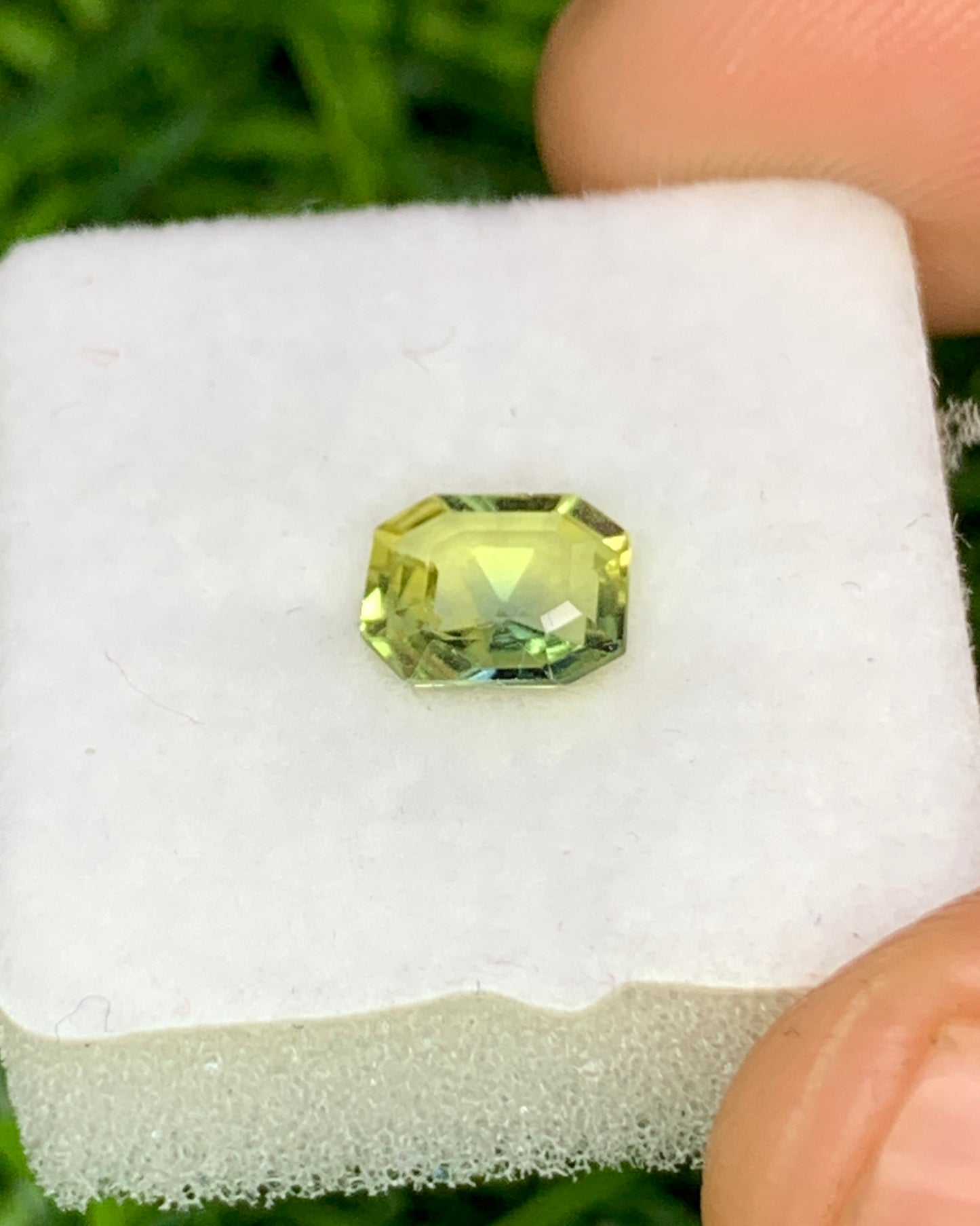 Natural Bi Color Parti Sapphire 0.94 Carat 6.4x5.5 MM Octagon Shape Faceted Gemstone